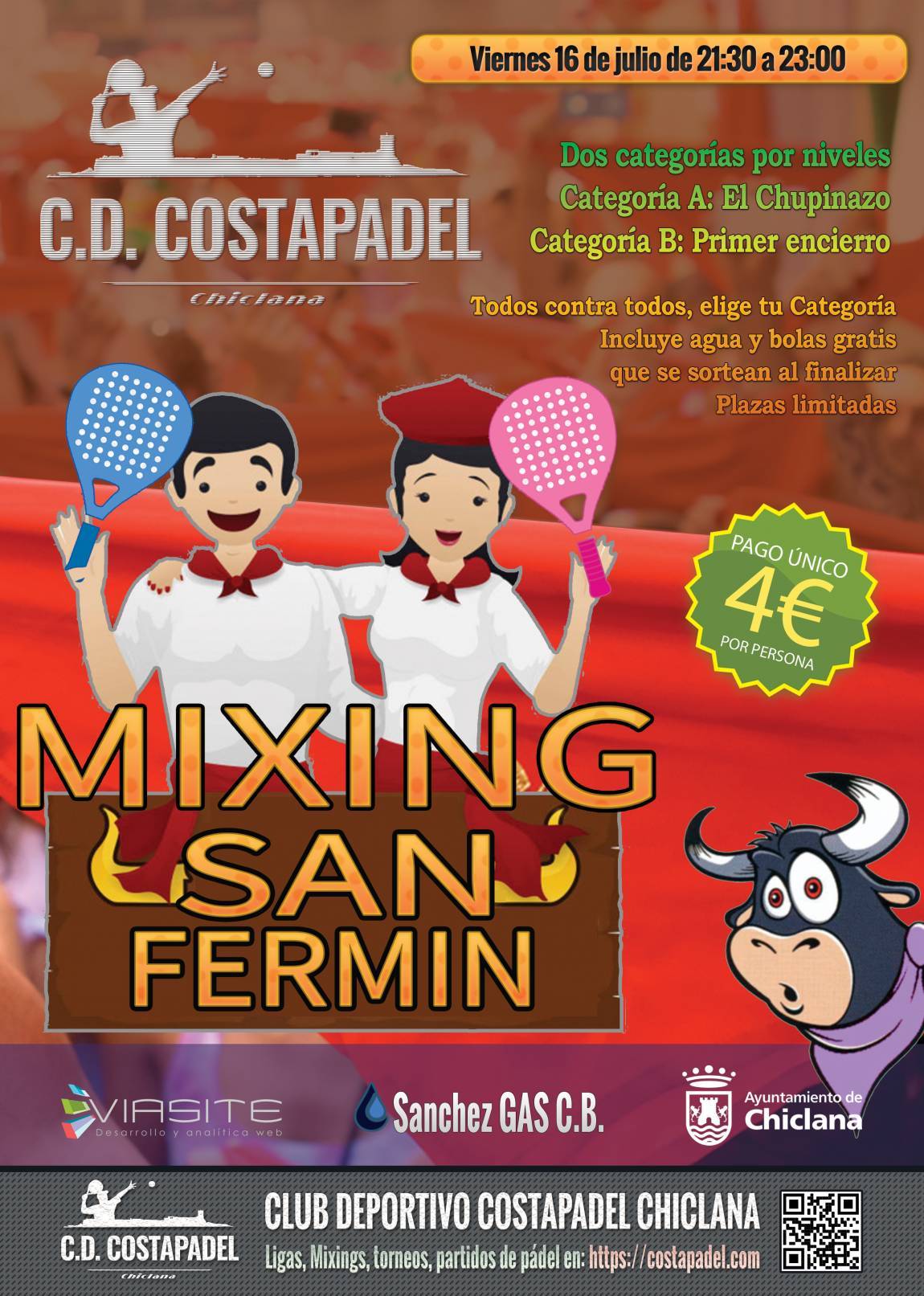 cartel de pádel - Mixing San Fermines 2021