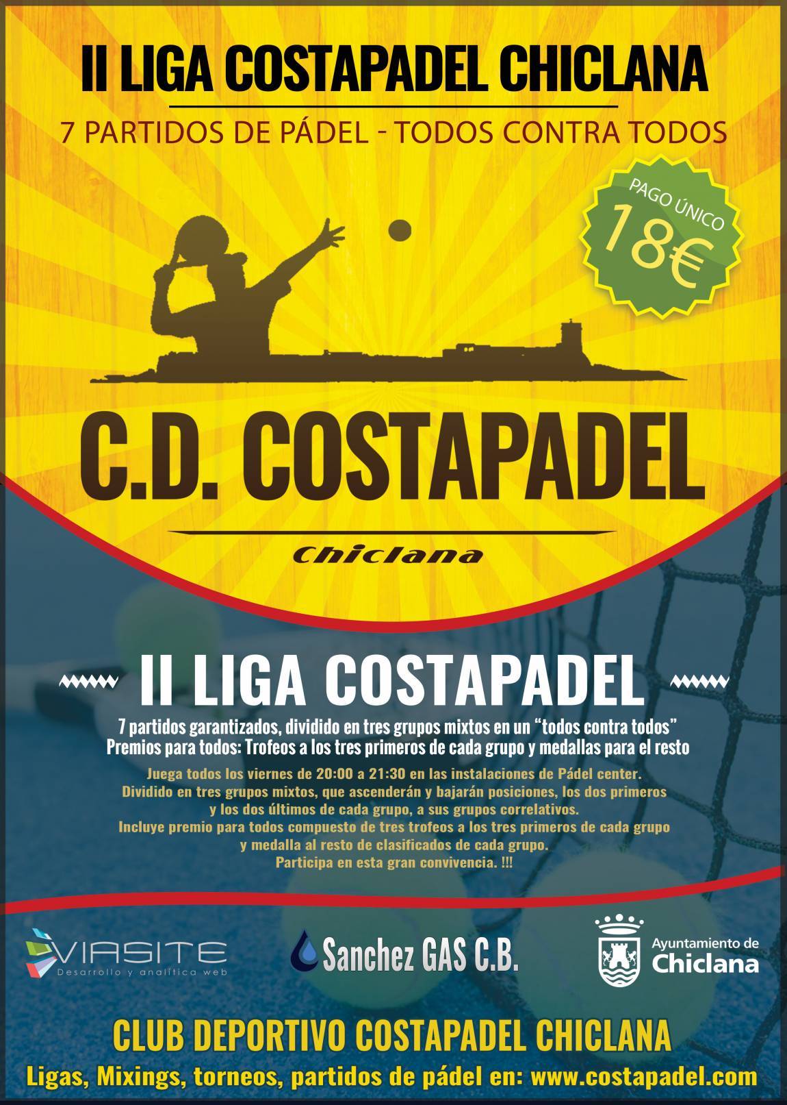 cartel de pádel - II Liga COSTAPADEL CHICLANA